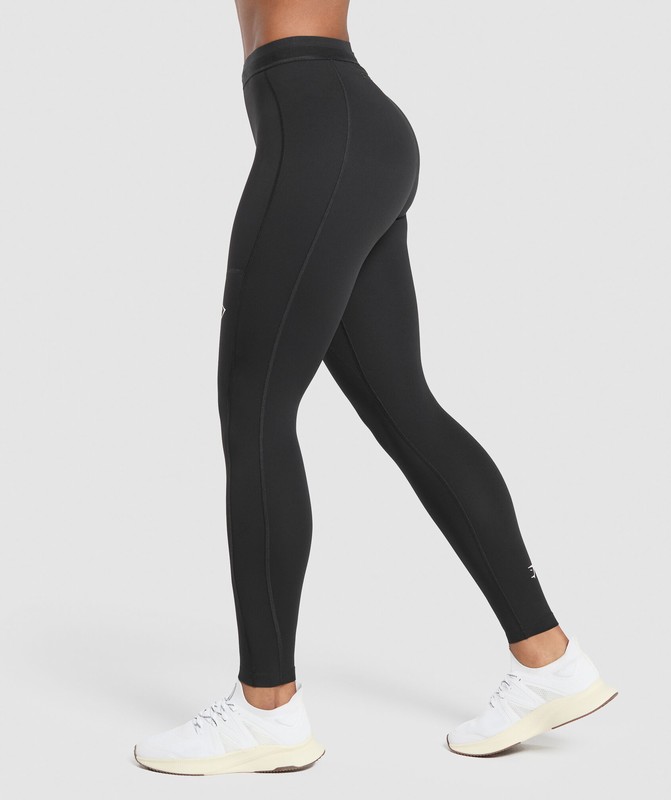 Gymshark Running Leggings Leggings Dames Zwart | IQTM46093