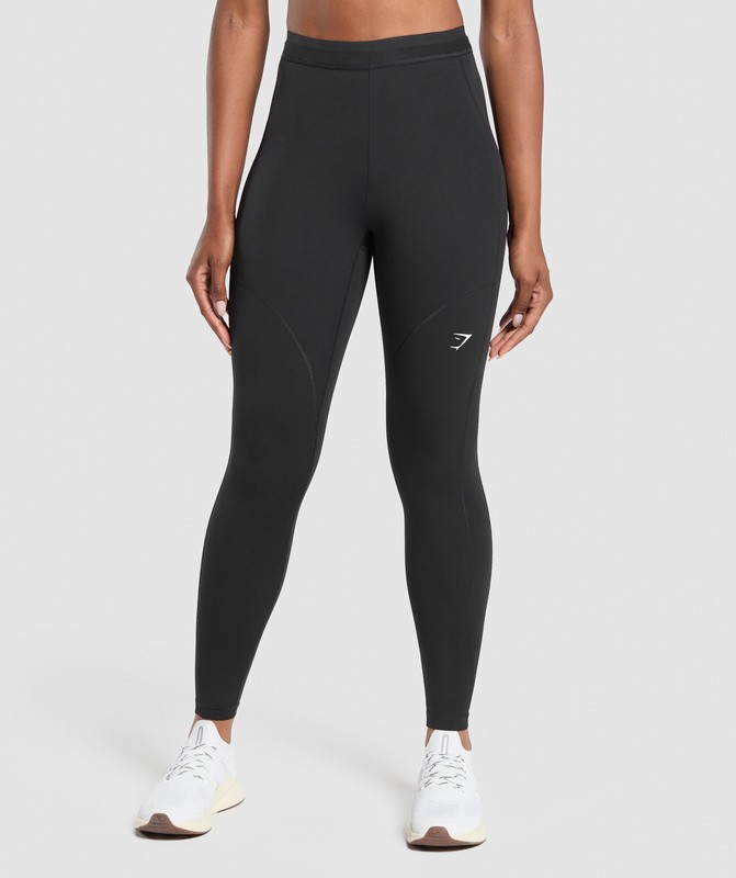 Gymshark Running Leggings Leggings Dames Zwart | IQTM46093