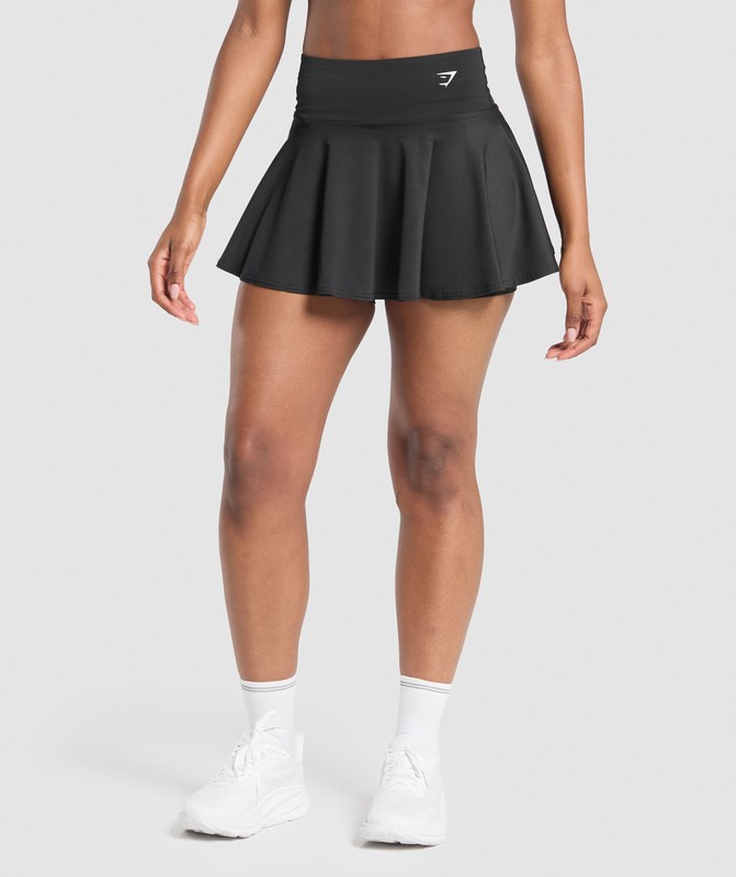 Gymshark Running Skort Korte Rok Dames Zwart | NMSL48973