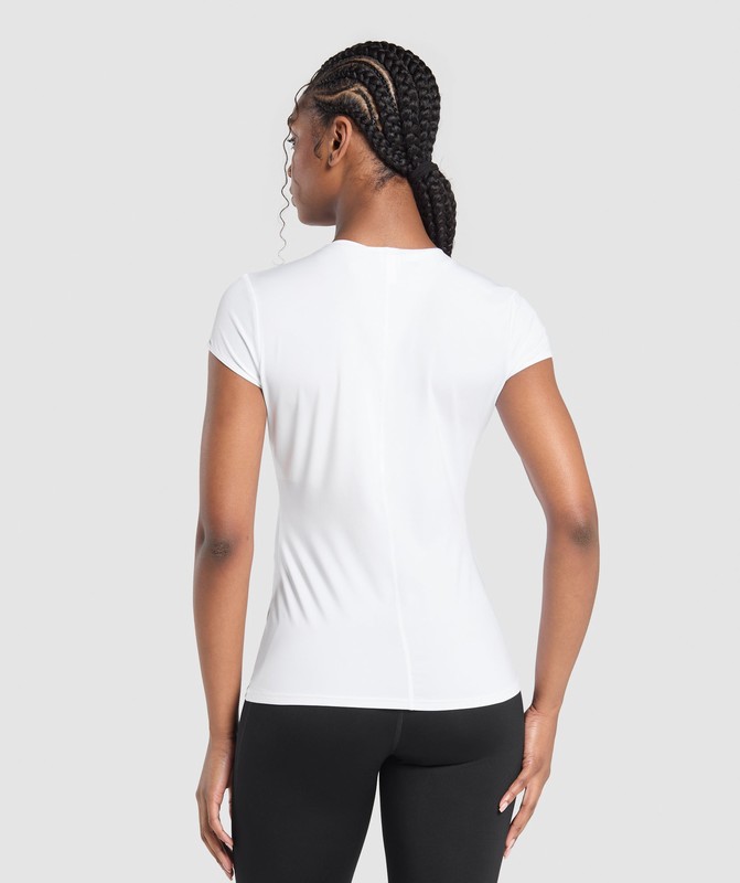 Gymshark Running T-Shirt T-Shirt Dames Wit | SDGT70569