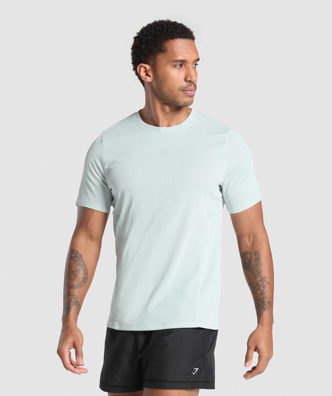 Gymshark Running T Shirt T-Shirt Heren Blauw | TZUS48352