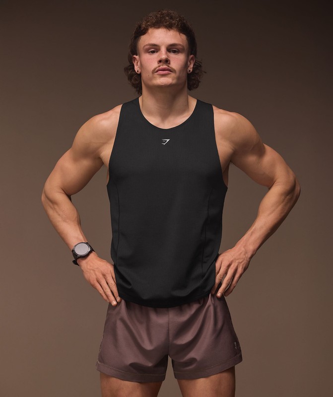 Gymshark Running Tank Tanktop Heren Zwart | QAZJ85923