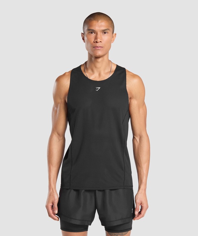 Gymshark Running Tank Tanktop Heren Zwart | QAZJ85923