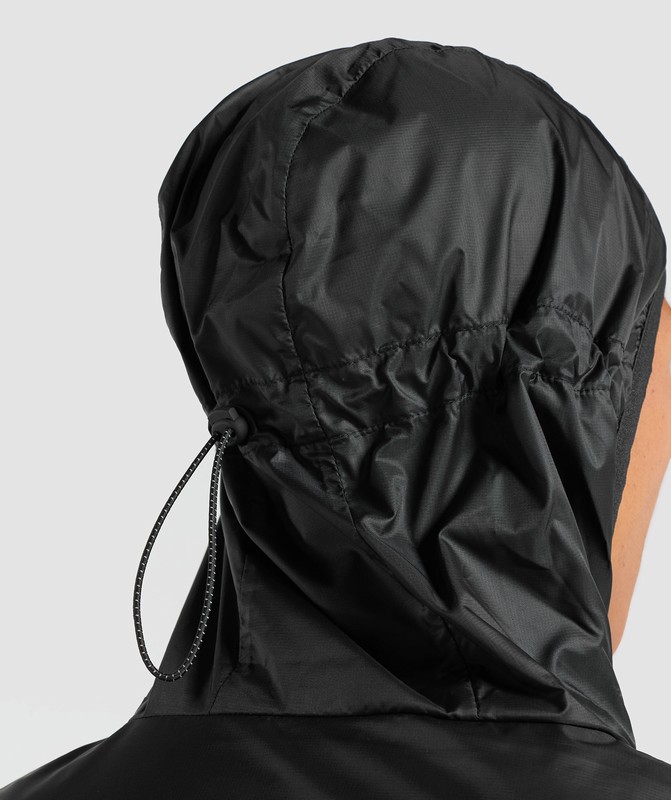 Gymshark Running Windbreaker Windjak Heren Zwart | FKTE48653