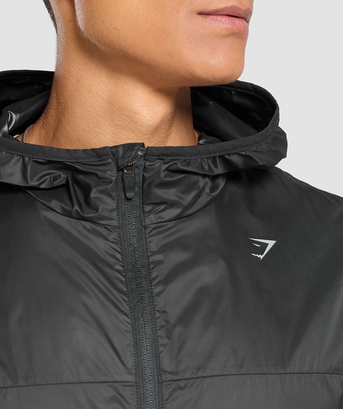 Gymshark Running Windbreaker Windjak Heren Zwart | FKTE48653