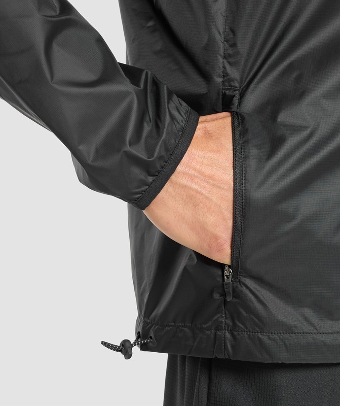 Gymshark Running Windbreaker Windjak Heren Zwart | FKTE48653