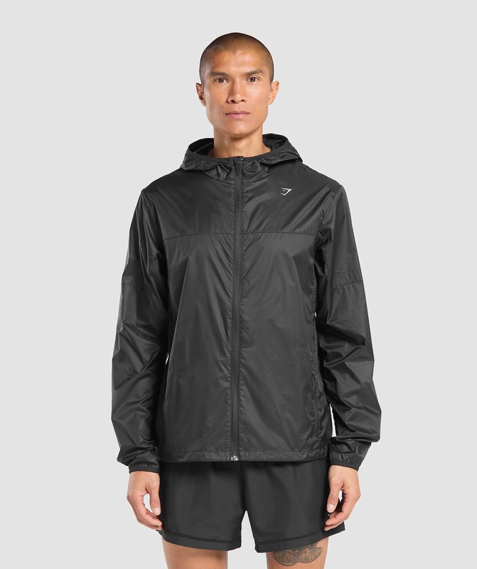 Gymshark Running Windbreaker Windjak Heren Zwart | FKTE48653