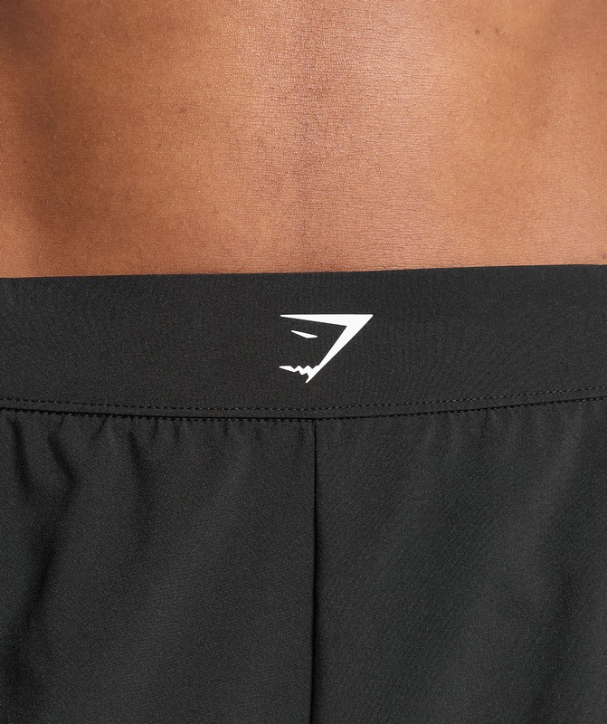 Gymshark Scallop Hem Shaped Short Korte Broek Dames Zwart | SNEI73458