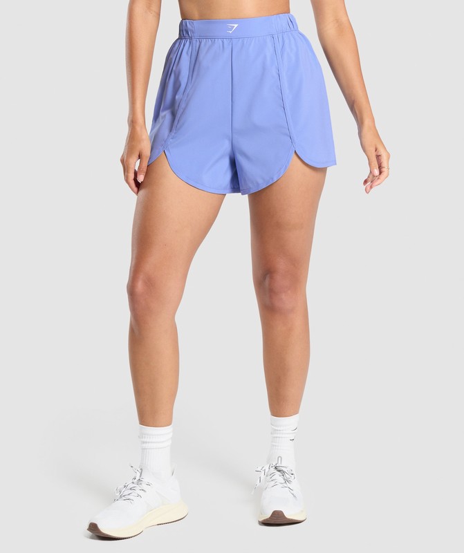 Gymshark Scallop Hem Shaped Shorts Korte Broek Dames Blauw | MJFL06241