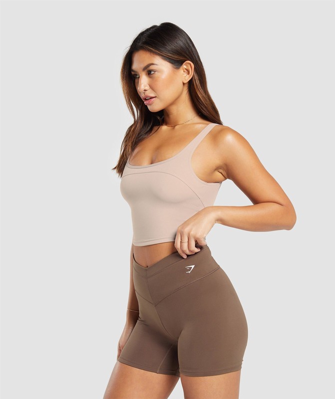 Gymshark Scoop Back Crop Tank Tanktop Dames Roze | TJKL25381