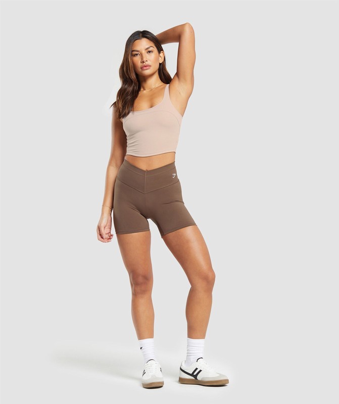 Gymshark Scoop Back Crop Tank Tanktop Dames Roze | TJKL25381
