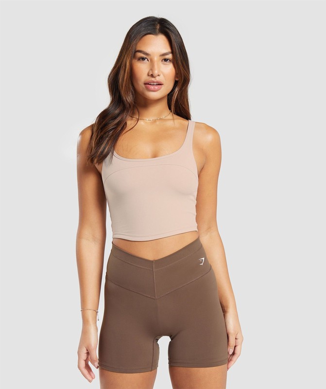 Gymshark Scoop Back Crop Tank Tanktop Dames Roze | TJKL25381