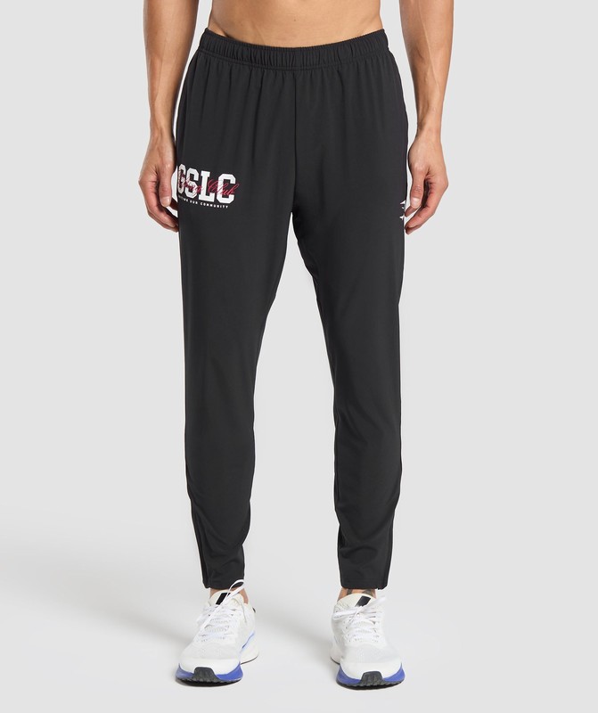 Gymshark Script Woven Joggers Joggingbroek Heren Zwart | AZXN73256