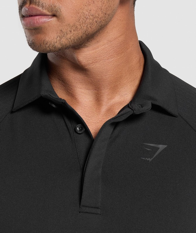 Gymshark Seamless Polo Shirt Poloshirt Heren Zwart | SRDU35026