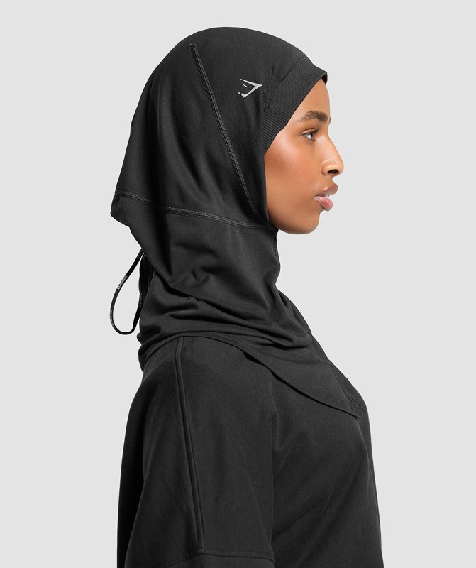 Gymshark Seamless Sports Hijab Hijab Dames Zwart | FOTX57143