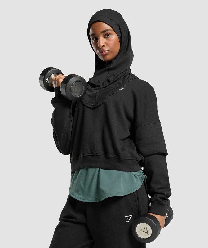 Gymshark Seamless Sports Hijab Hijab Dames Zwart | FOTX57143