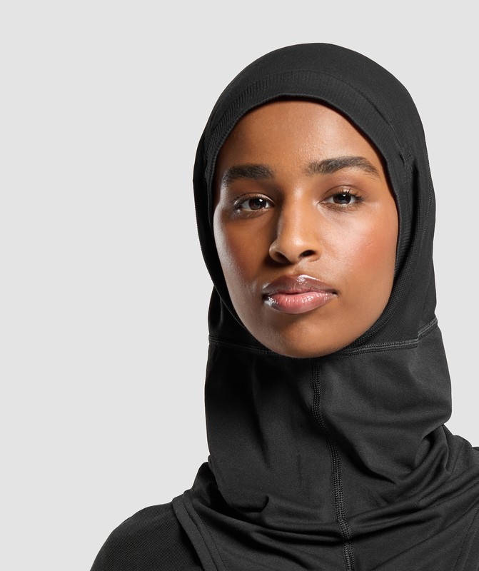 Gymshark Seamless Sports Hijab Hijab Dames Zwart | FOTX57143