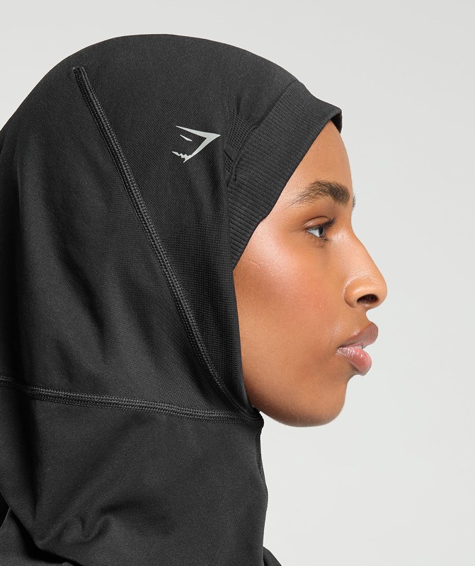 Gymshark Seamless Sports Hijab Hijab Dames Zwart | FOTX57143