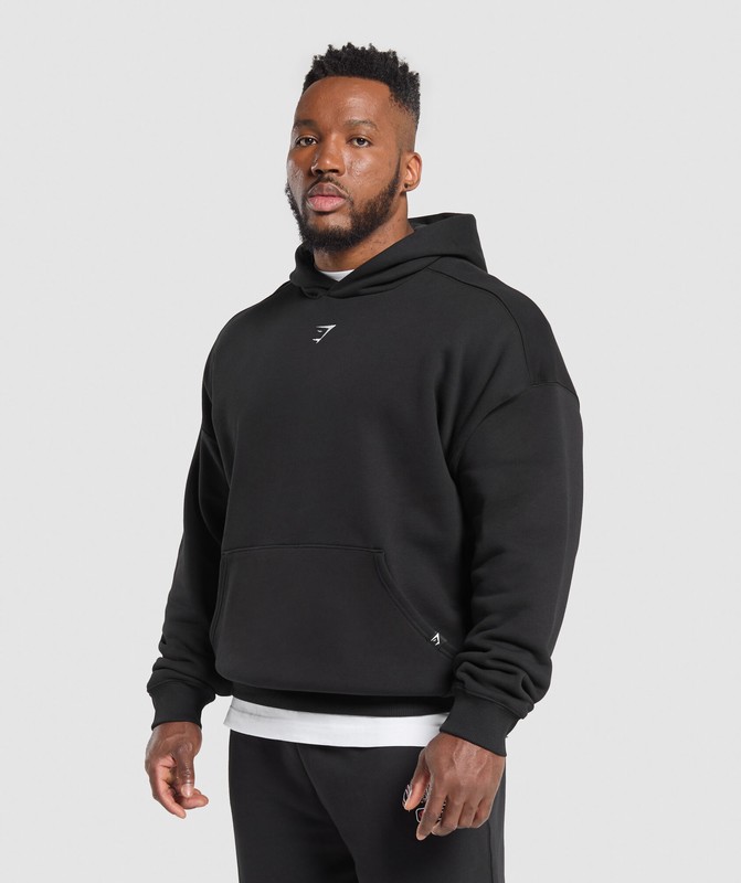 Gymshark Shark Attack Hoodie Hoodie Heren Zwart | AIDG56823