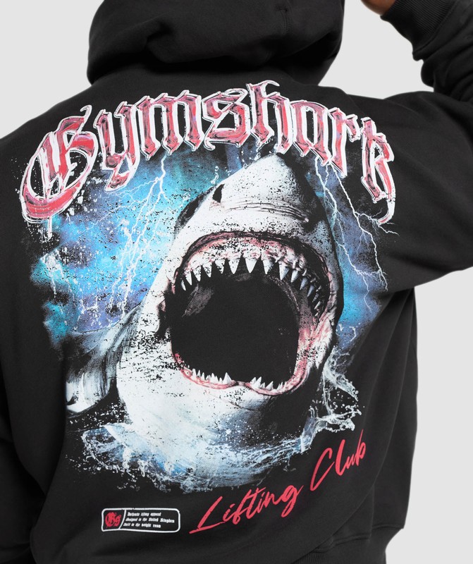 Gymshark Shark Attack Hoodie Hoodie Heren Zwart | AIDG56823