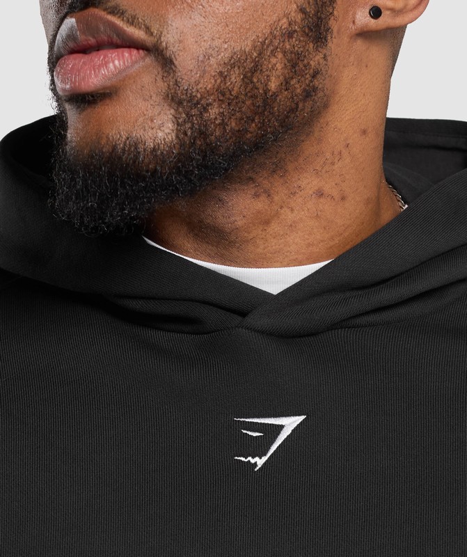 Gymshark Shark Attack Hoodie Hoodie Heren Zwart | AIDG56823