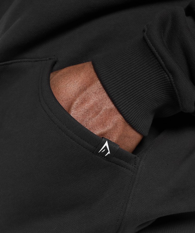 Gymshark Shark Attack Hoodie Hoodie Heren Zwart | AIDG56823
