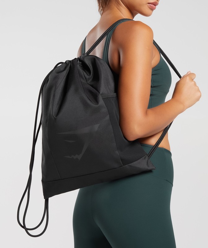 Gymshark Sharkhead Gymsack Tas Dames Zwart | VDSY80796