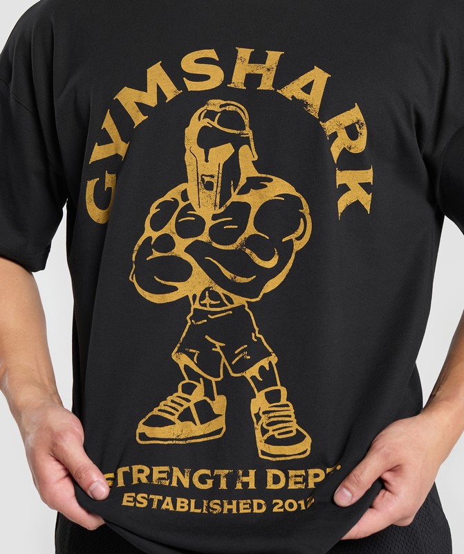 Gymshark Spartan T-Shirt T-Shirt Heren Zwart | QVUB95862