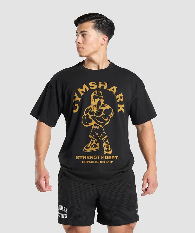 Gymshark Spartan T-Shirt T-Shirt Heren Zwart | QVUB95862
