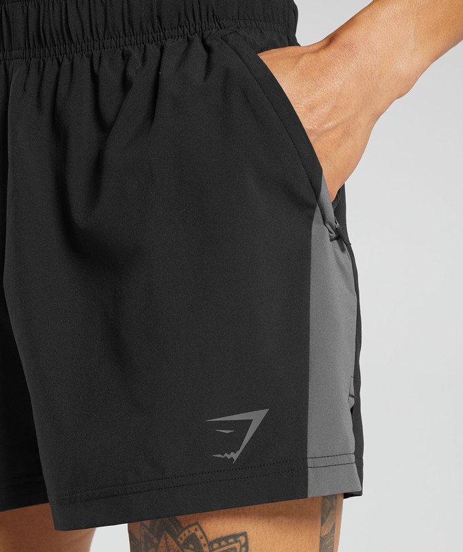 Gymshark Sport 5" Shorts Korte Broek Heren Zwart | SGFL37501