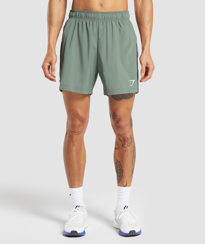 Gymshark Sport 7" Shorts Korte Broek Heren Groen | UOJL52937