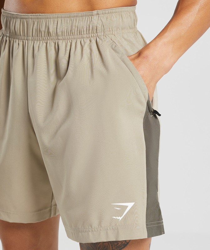 Gymshark Sport 7" Shorts Korte Broek Heren Bruin Camo Bruin | OXRV64953