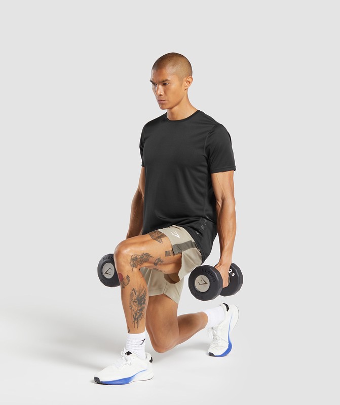 Gymshark Sport 7" Shorts Korte Broek Heren Bruin Camo Bruin | OXRV64953