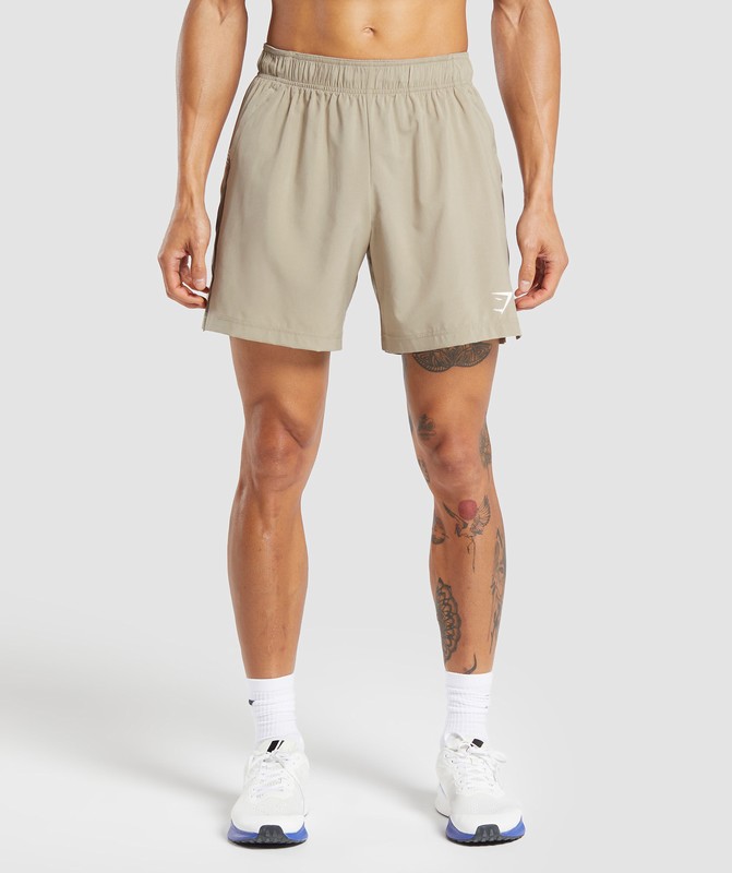 Gymshark Sport 7" Shorts Korte Broek Heren Bruin Camo Bruin | OXRV64953