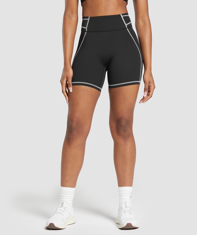 Gymshark Stitch Feature Shorts Korte Broek Dames Zwart | ZICS07284