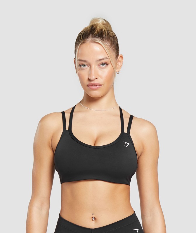 Gymshark Strap Feature Sports Bra Sport BH Dames Zwart | XGDB53872