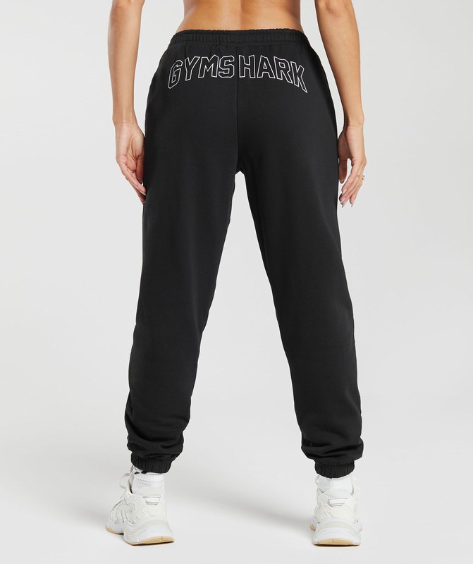Gymshark Strength Department Graphic Joggers Joggingbroek Dames Zwart | JLTV58694
