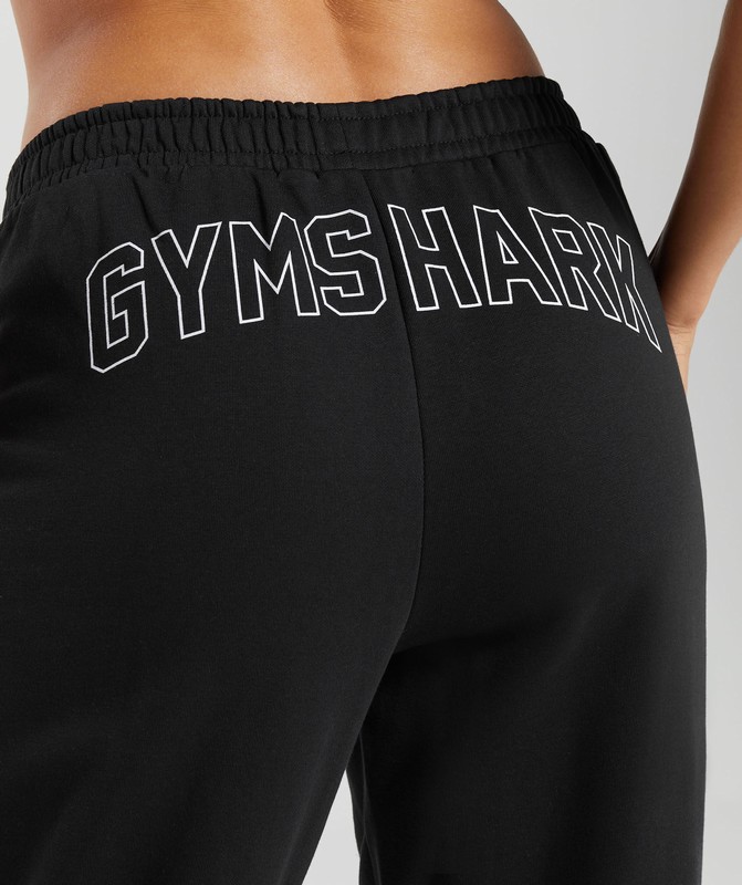 Gymshark Strength Department Graphic Joggers Joggingbroek Dames Zwart | JLTV58694
