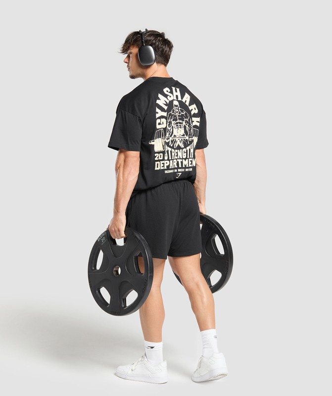 Gymshark Strength Department Graphic T-Shirt T-Shirt Heren Zwart | FKZG23548