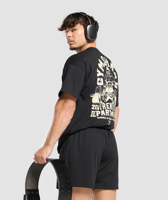 Gymshark Strength Department Graphic T-Shirt T-Shirt Heren Zwart | FKZG23548