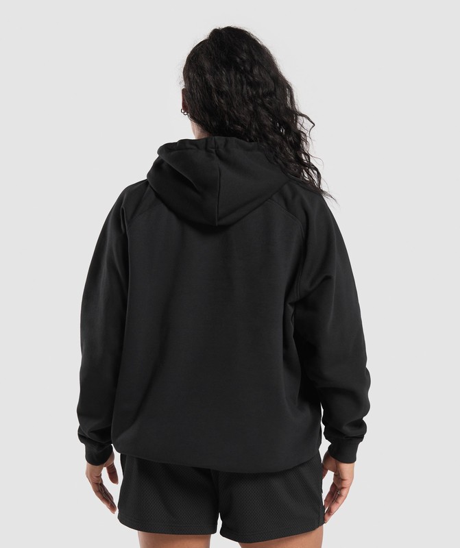 Gymshark Strength Department Oversized Hoodie Hoodie Dames Zwart | AJMQ74385