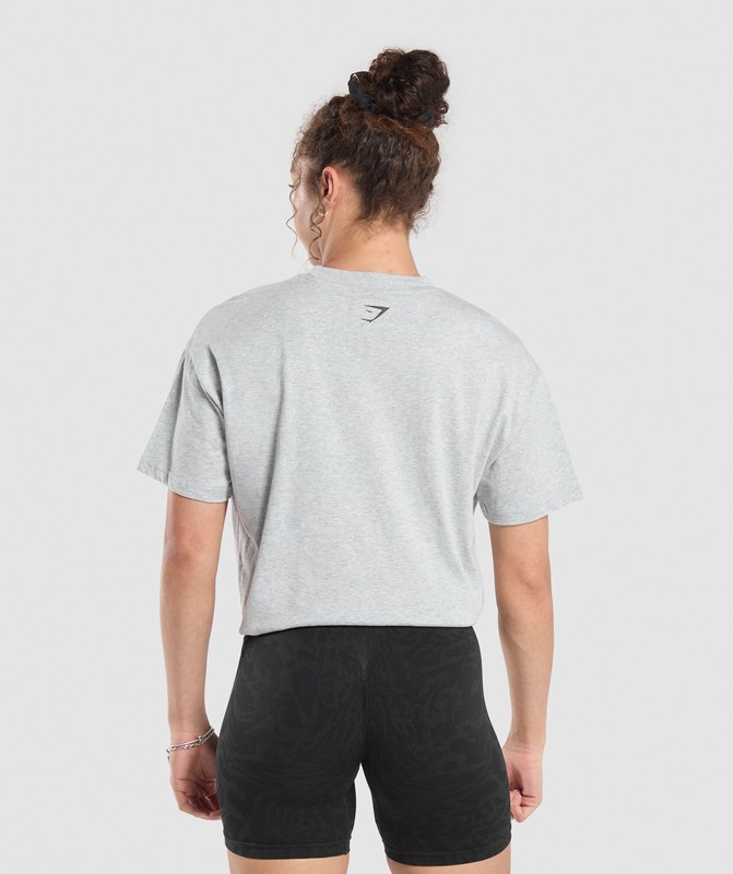 Gymshark Strength Department Oversized T-Shirt T-Shirt Dames Lichtgrijs | BNPI98345