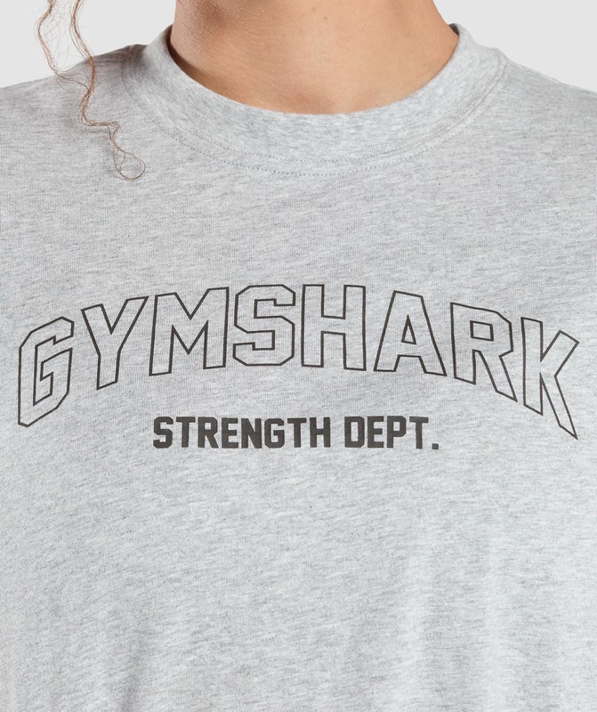 Gymshark Strength Department Oversized T-Shirt T-Shirt Dames Lichtgrijs | BNPI98345