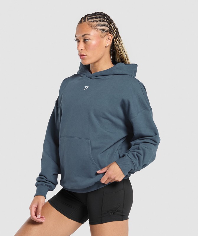 Gymshark Strength In Numbers Hoodie Hoodie Dames Blauw | KRVG34517