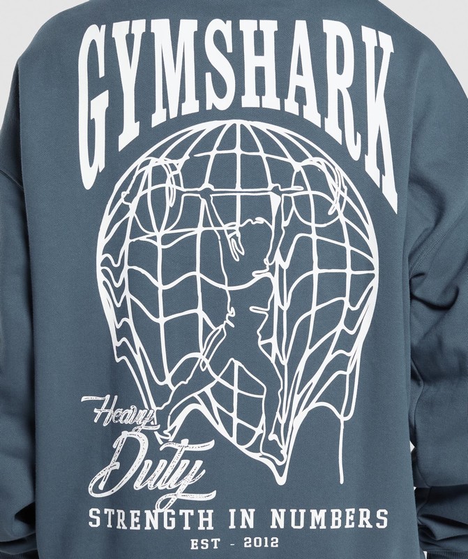 Gymshark Strength In Numbers Hoodie Hoodie Dames Blauw | KRVG34517