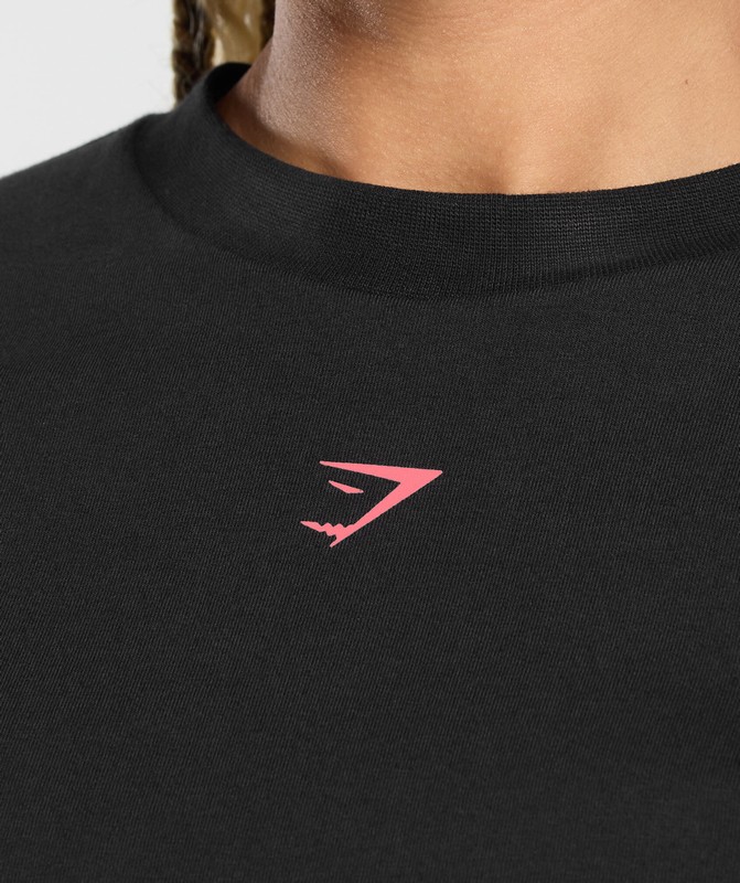 Gymshark Strength In Numbers Oversized T-Shirt T-Shirt Dames Zwart | JXCF37846