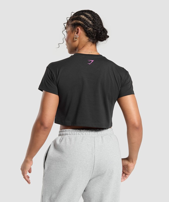 Gymshark Strong Women Crop Top Crop Top Dames Zwart | DNQO64813