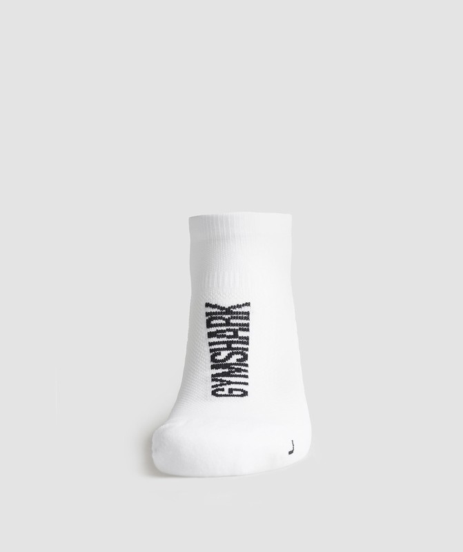 Gymshark Tab Running Socks Sokken Heren Wit | QAMK71296