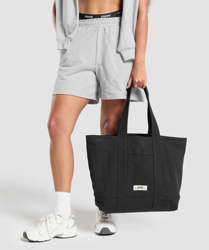 Gymshark Tactical Canvas Tote Bag Tas Dames Zwart | OMZE03597