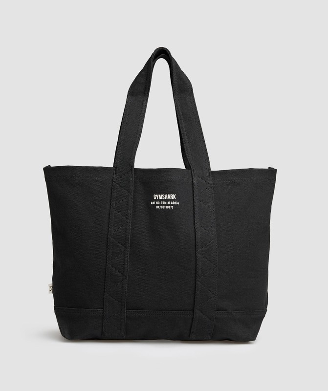 Gymshark Tactical Canvas Tote Bag Tas Dames Zwart | OMZE03597
